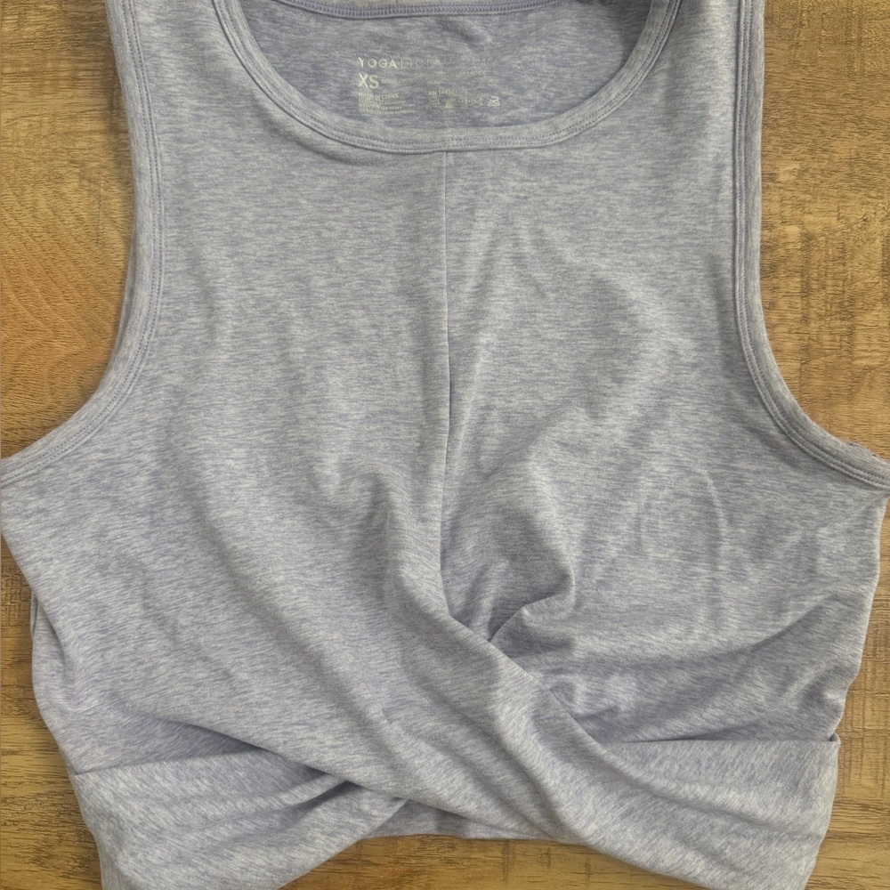 Yogalicuous Light Lavender Twist-Front Women's Tank Top - XS